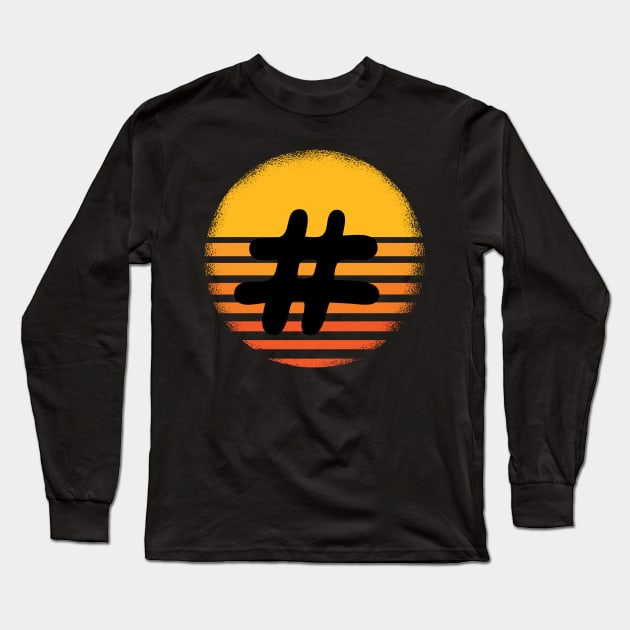 Vintage Hashtag Long Sleeve T-Shirt by Imutobi